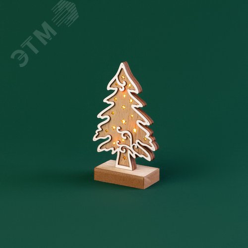 Фигурка деревянная с подсветкой Ёлочка 11,5x5x19 см - фото 3
