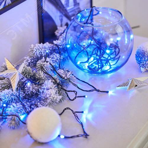 Гирлянда Твинкл Лайт 4 м, темно-зеленый ПВХ, 25 LED, Синий 4