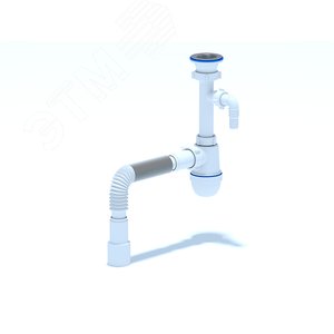 Сифон для умывальника АНИ 1 1/2'X40 с отводом для стиральноймашины с гибкой трубой 40х40/50 - АНИ пласт
