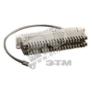 Плинт заземления LSA-PLUS 2/38 (красный) с        проводом для заземления длинной 250 мм с клеммой  под винт М4 (6089 2 017-00) - Krone