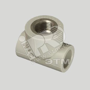 Тройник комбинированный 25 х 3/4‘ ВР полипропиленовый PPR серый - FV-Plast