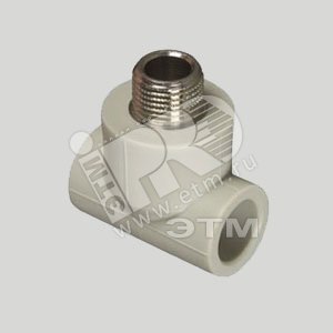 Тройник комбинированный 25 х 3/4‘ НР полипропиленовый PPR серый - FV-Plast