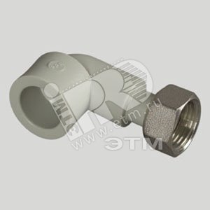 Уголок с накидной гайкой 20 х 3/4‘ ВР полипропиленовый PPR серый (227021) - FV-Plast