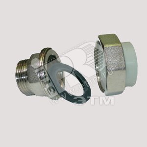 Муфта разъемная 63 х 2‘ НР со сгоном полипропиленовая PPR серая (237063) - FV-Plast
