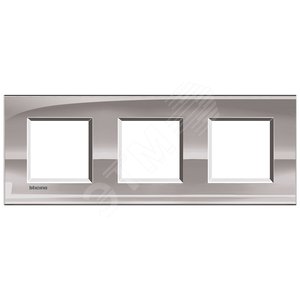 LivingLight Рамка прямоугольная 3 поста Никель (LNA4802M3NS) - BTicino