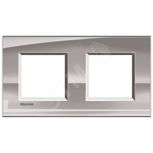 LivingLight Рамка прямоугольная 2 поста Никель (LNA4802M2NS) - BTicino