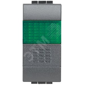 Кнопка 10А, 1P-NО + индикатор с зеленым рассеивателем - Legrand