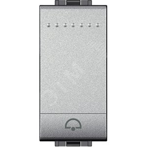 LivingLight Кнопка (NO) с символом Звонок , 1 модуль, цвет алюминий - Legrand