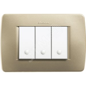 Накладка на 3 модуля, Желтый Металлик