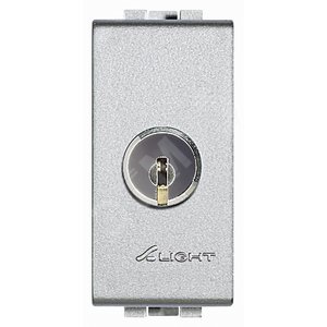 LivingLight Выключатель 2P с ключом, цвет алюминий