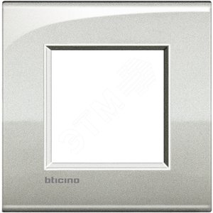LL Лицевая панель 2 модуля Лунное серебро (LNE4802GL) - BTicino