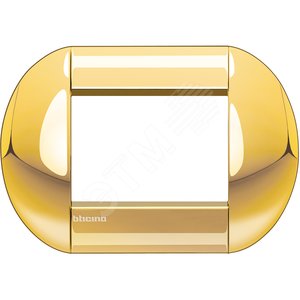 LivingLight Рамка овальная 3 поста Золото - BTicino