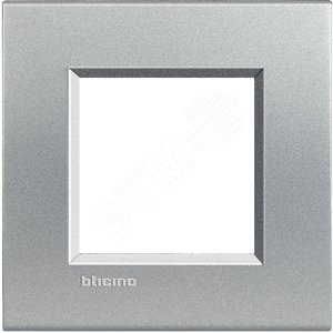 Btichino LL Рамка прямоугольная 2 модуля алюминий (LNA4802TE) - BTicino