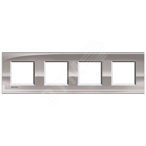 LivingLight Рамка прямоугольная 4 поста Никель (LNA4802M4NS) - BTicino
