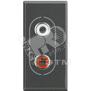 Axolute Аудио разъем RCAx2 Тюльпан антрацит (HS4281) - Legrand