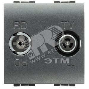 Розетка двойная коаксиальная оконечная RD+TV 2 модуля - BTicino