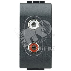 LivingLight Разъем Аудио 2хRCA антрацит (L4281) - BTicino