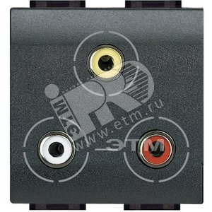 LivingLight Разъем 3xRCA антрацит (L4283) - BTicino