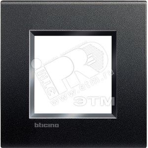 Btichino LL Рамка прямоугольная 2 модуля антрацит (LNA4802AR) - BTicino