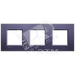 LivingLight Рамка прямоугольная 3 поста Синий шелк (LNA4802M3CB) - BTicino