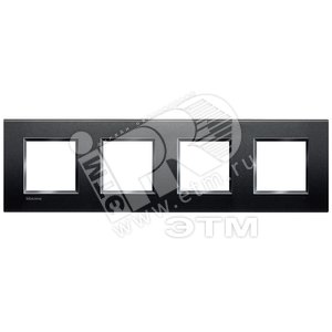 LivingLight Рамка прямоугольная 4 поста Антрацит (LNA4802M4AR) - BTicino