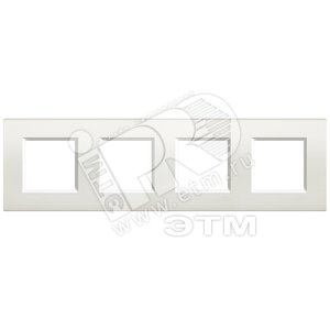 LivingLight Рамка прямоугольная 4 поста Белый (LNA4802M4BI) - Legrand