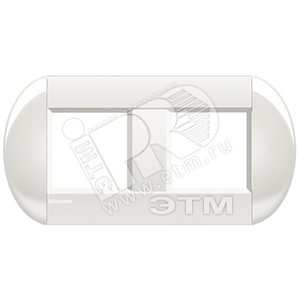 LivingLight Рамка овальная 2 поста Белый (LNB4802M2BI) - BTicino