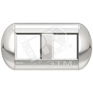 LivingLight Рамка овальная, 2 поста, цвет Хром