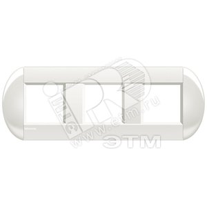 LivingLight Рамка овальная, 3 поста, цвет Белый