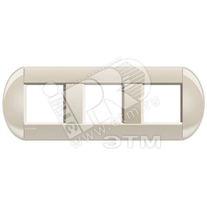 LivingLight Рамка овальная, 3 поста, цвет Кремовый - Legrand