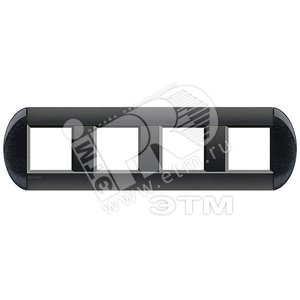 LivingLight Рамка овальная 4 поста Антрацит (LNB4802M4AR) - BTicino
