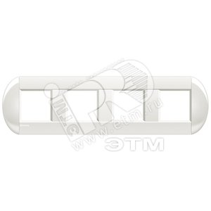 LivingLight Рамка овальная 4 поста Белый - BTicino