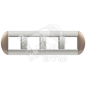 LivingLight Рамка овальная 4 поста Бронзовый - BTicino
