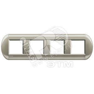 LivingLight Рамка овальная, 4 поста, цвет Титан