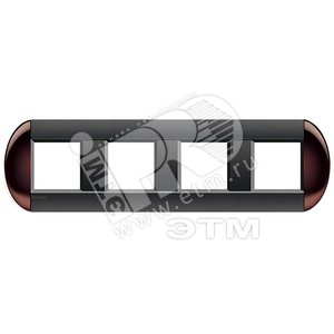 LivingLight Рамка овальная, 4 поста, цвет Бордовый - Legrand