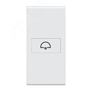 LivingLight Клавиша Axial Символ Звонок , размер 1 модуль, цвет белый - Legrand