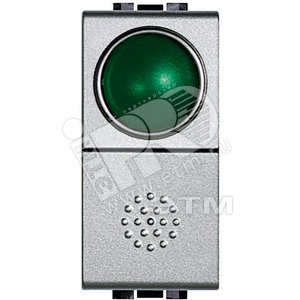 Кнопка 10А 1P-NО + индикатор с зеленым рассеивателем (NT4038V) - BTicino