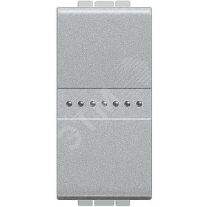 LivingLight Кнопка Axial с автоматическими клемами, размер 1 модуль, цвет алюминий - Legrand