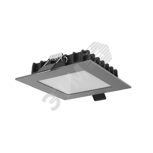 Светильник светодиодный ДВО-12Вт 110х110х25мм IP54/IP44 1200Лм 4000K DL-03 серый