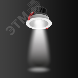 Светильник светодиодный ДВО-25Вт DL-SPARK 3000K 60 град 150x105mm бел.IP44 с матовым серебристым рефлектором 3