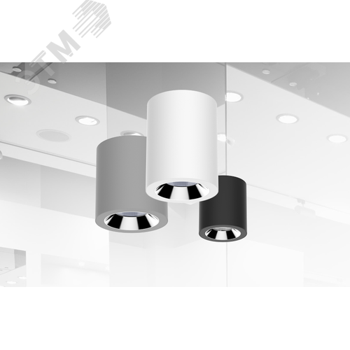 Светильник LED Downlight круглый накладной 125х135 18W 4000K 35 град 3