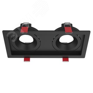 Рамка для модульного светильника FLEX 50 11 двойная встраиваемая 110х220х55мм RAL9005 черный муар поворотная - VARTON
