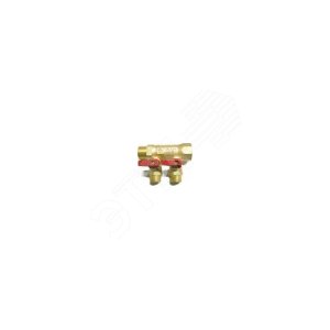 Коллектор 3/4‘ х 2 выхода 1/2‘ НР с отсекающими кранами (MKc.580.Y.0502) - MINKOR