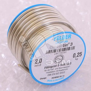 Припой мягкий медный 2.0мм 250гр на шпуле Cu-Rotin*3 (149720201) - FELDER