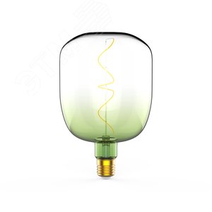 Лампа светодиодная филаментная LED 5 Вт 200 лм 1800К V140 теплый E27 AC 220В зеленая колба Black Filament