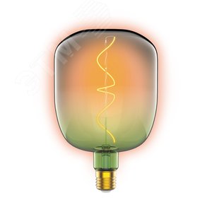 Лампа светодиодная филаментная LED 5 Вт 200 лм 1800К V140 теплый E27 AC 220В зеленая колба Black Filament 2