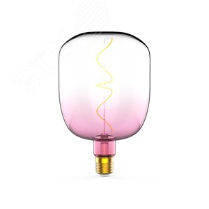 Лампа светодиодная филаментная LED 5 Вт 200 лм 1800К V140 теплый E27 AC 220В розовая колба Black Filament