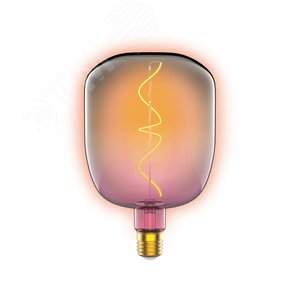 Лампа светодиодная филаментная LED 5 Вт 200 лм 1800К V140 теплый E27 AC 220В розовая колба Black Filament 2