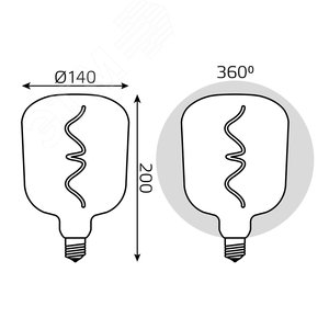 Лампа светодиодная филаментная LED 5 Вт 200 лм 1800К V140 теплый E27 AC 220В розовая колба Black Filament 7