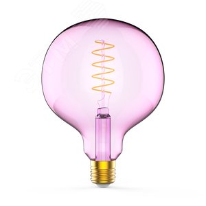 Лампа светодиодная LED 5 Вт 190 Лм 1800К теплая Е27 G125 pink flexible Filament Gauss (1011802105) - Gauss